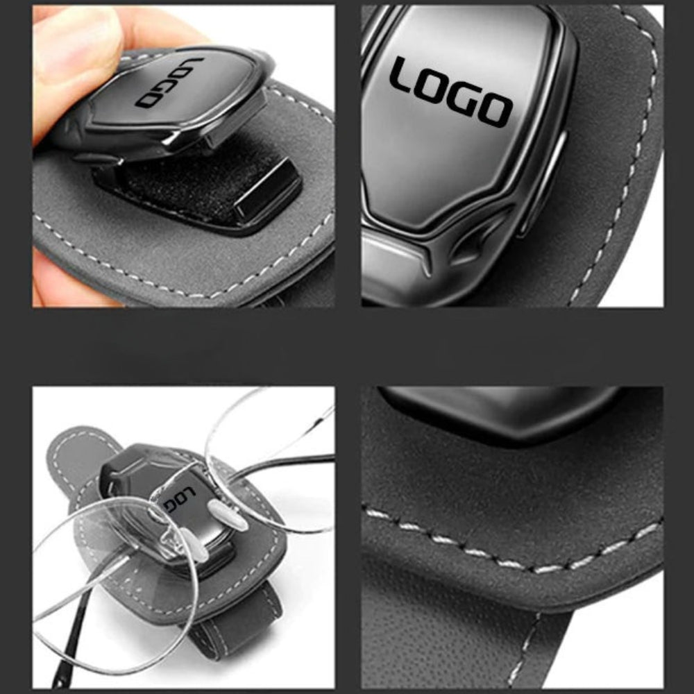 Πολυλειτουργικό κλιπ γυαλιών σουέτ με το λογότυπο του αυτοκινήτου σας