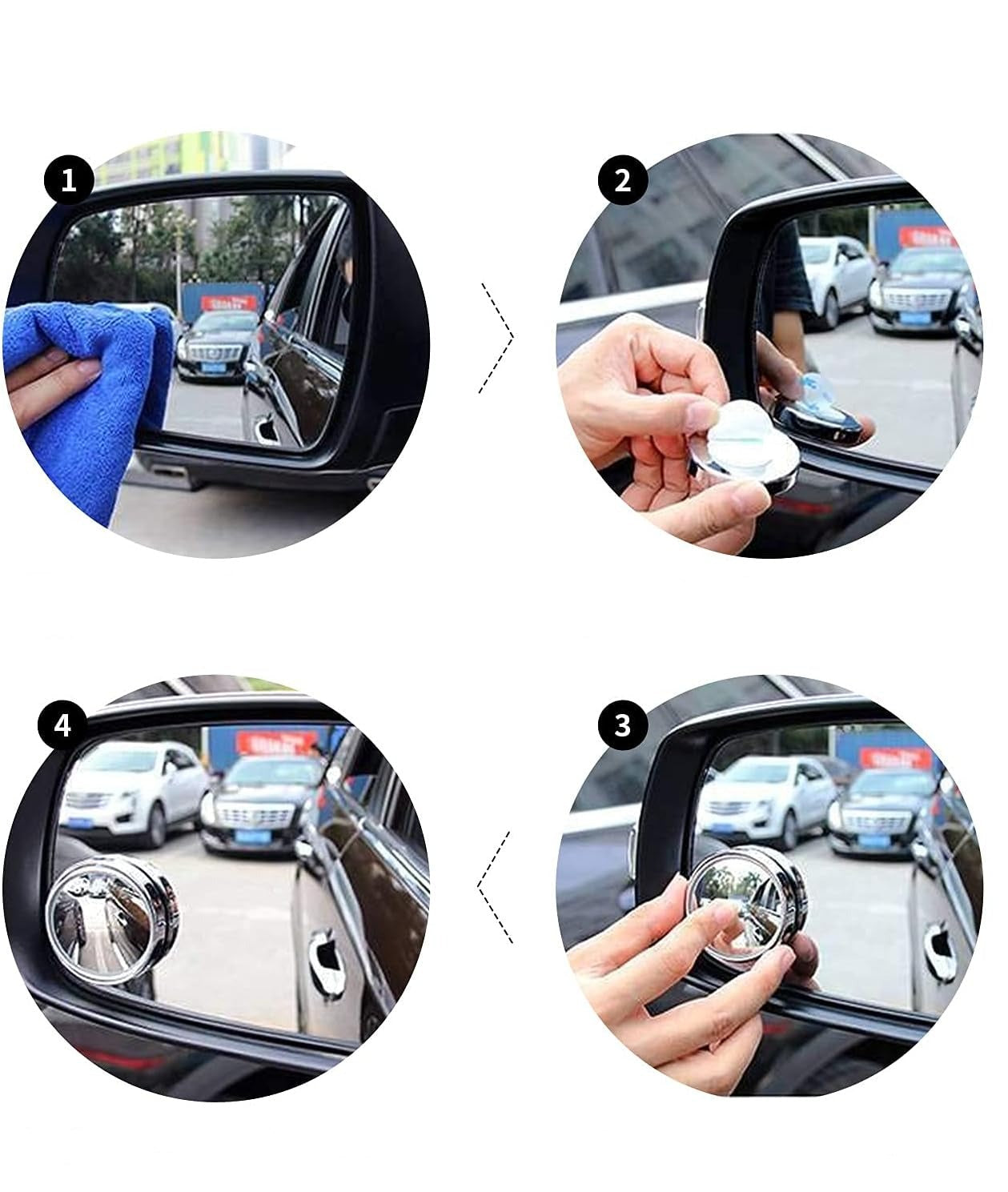 Specchietti retrovisori grandangolari ruotabili a 360° per l'angolo cieco (2 pezzi)